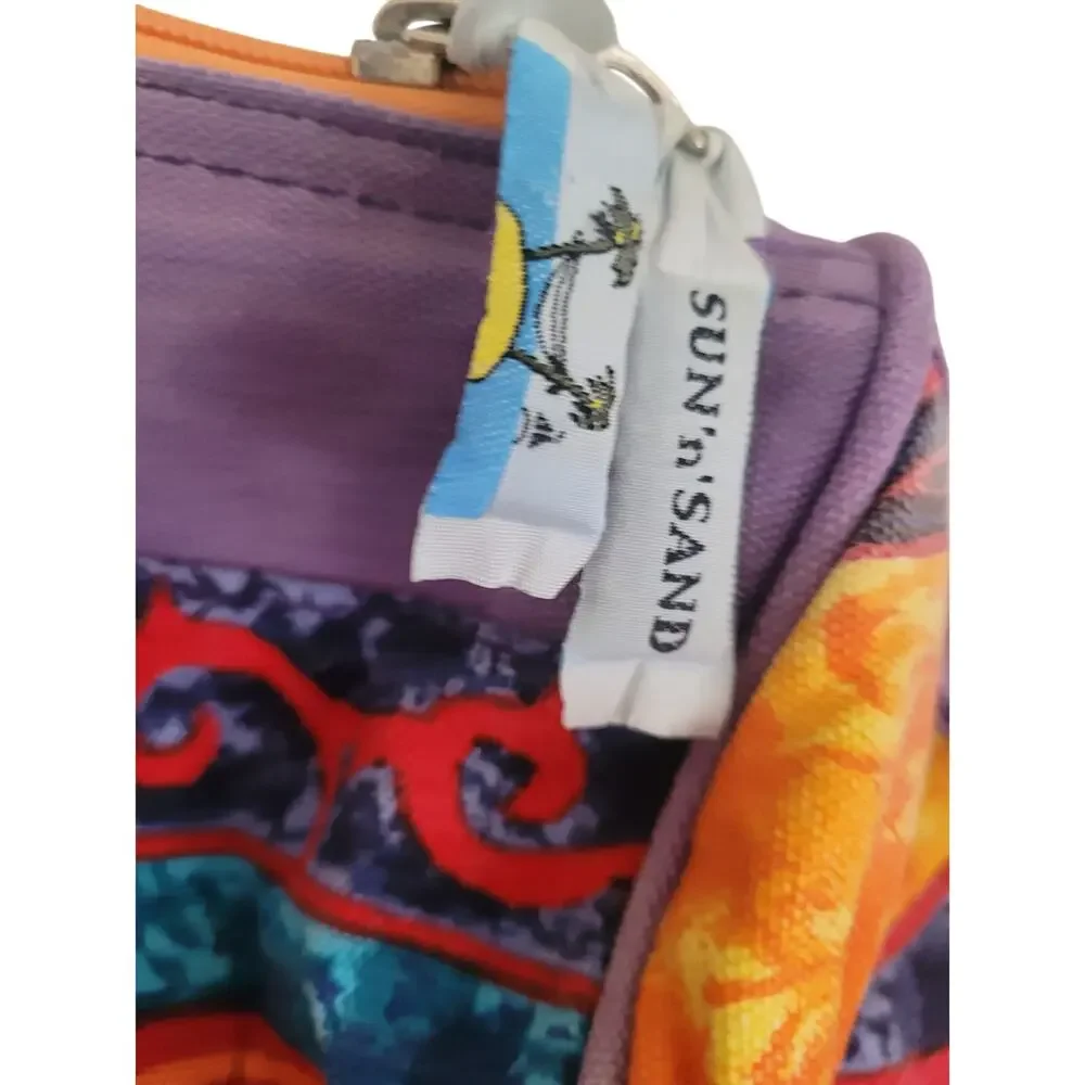 Vintage 1990s Sun n' Sand Canvas Tropical Duffle Bag - Picture 2 of 6